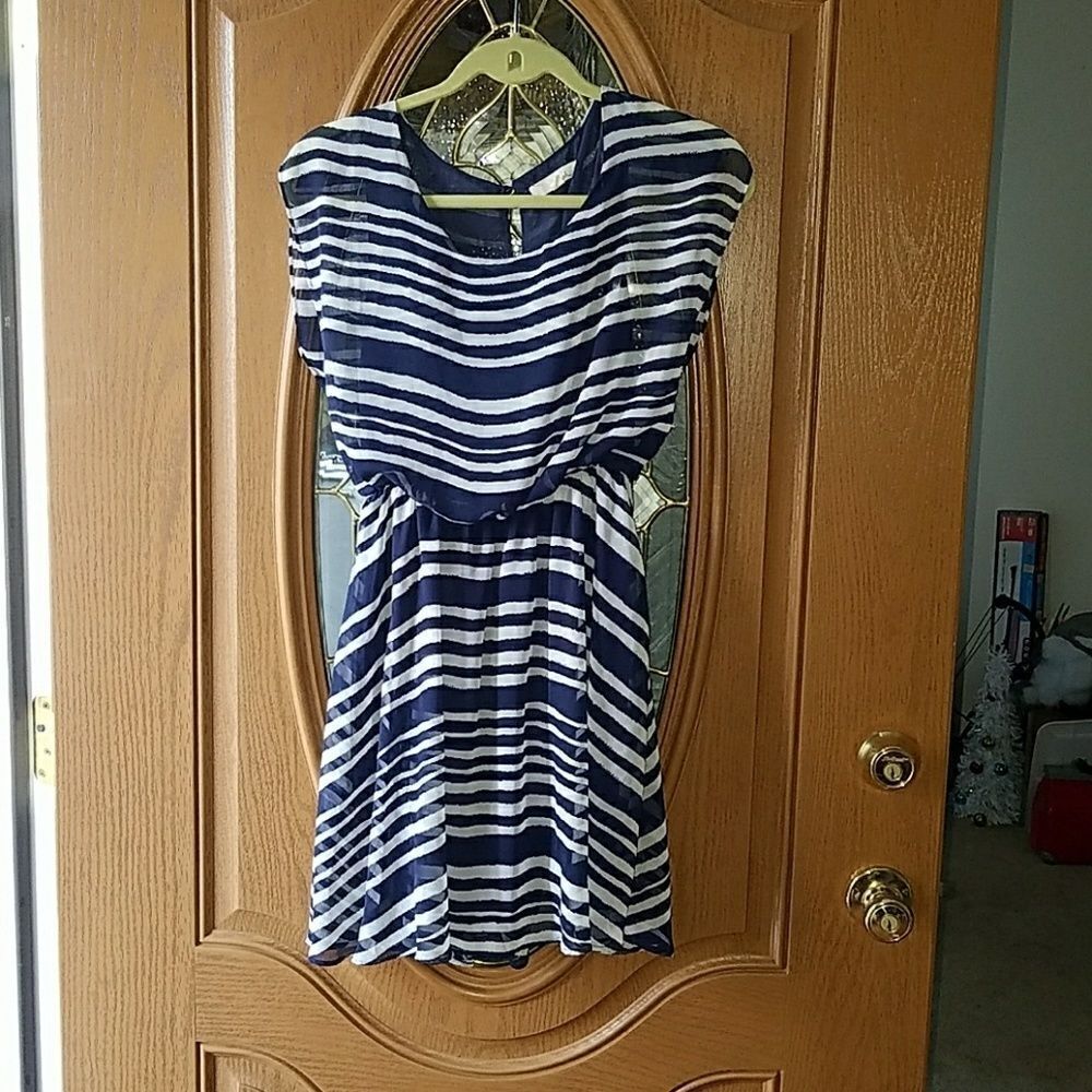 Lush blue white striped dress Sz. S
